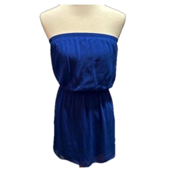 ⭐️ Express Chiffon Strapless Blue Dress Summer Lightweight Sleeveless Colorful - Picture 2 of 9